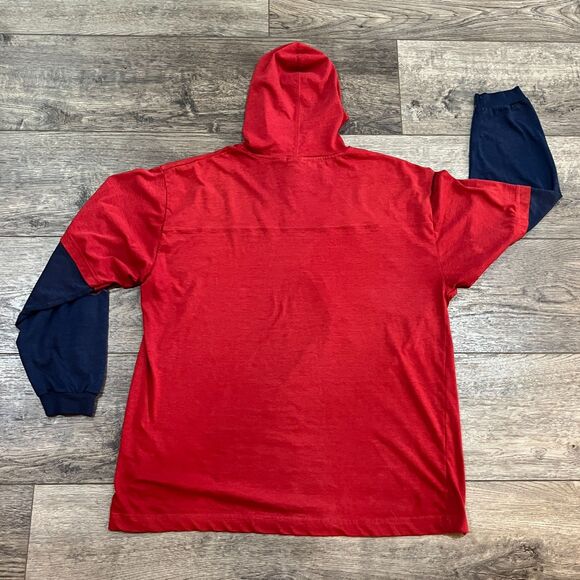 Vintage 90's Bugle Boy Red and Blue Hoodie Shirt - Men's Size Large - Picture 7 of 8